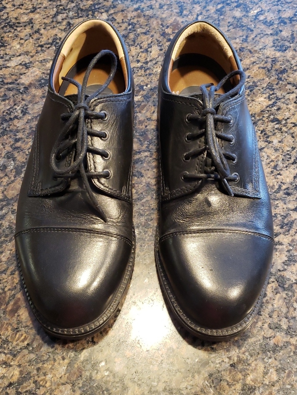 Dockers Black Leather Cap-Toe Derby Dress Shoes